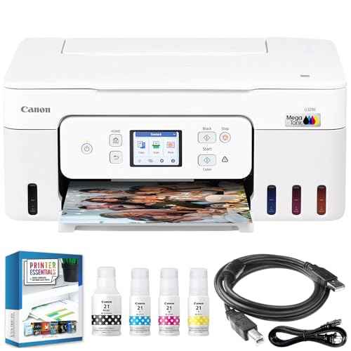 Canon PIXMA G3290 Wireless MegaTank All-in-One Inkjet Printer, Copy, & Scan - White 6706C022 Bundle with 6FT USB 2.0 Printer Cable + Tech Smart USA Printer Essentials Software Kit