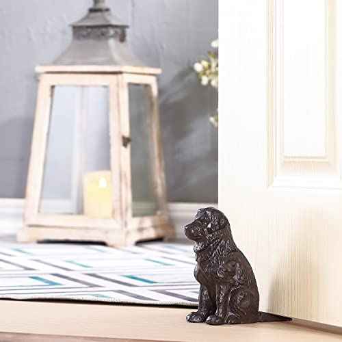 3.07 Lbs Cast Iron Door Stop Wedge Metal Dog Door Stoppers for Bottom of Door, Antique Brown