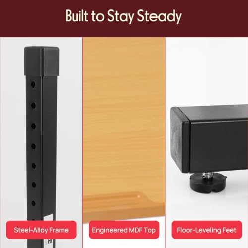 Pyle Adjustable Floor Lectern Podium Stand with Slanted Top for Presentations
