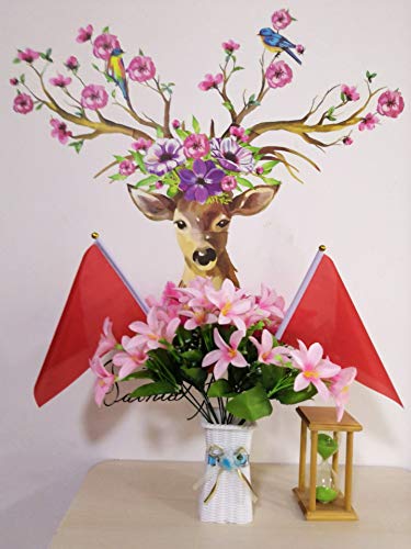 Red Stick Flag 50 Pack - Small Handheld Party & Event Decorations, Perfect for Sports, Festivals, Parades, and Garden Use (Variation: Red)