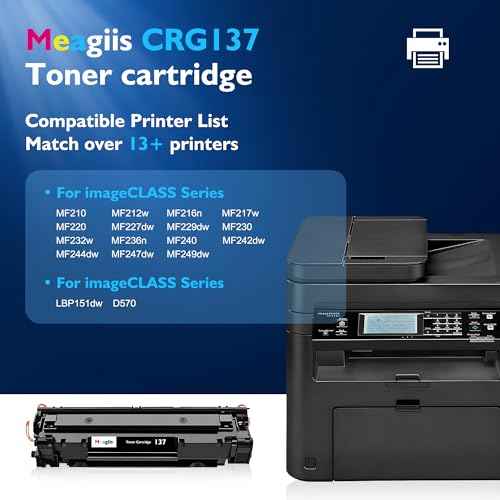 Compatible 137 Toner Cartridge Replacement for Canon 137 Black Toner Cartridge CRG137 for ImageCLASS D570 MF236n MF232w MF227dw MF242dw MF244dw MF247dw MF212w MF217w MF216n Printer (4 Pack)