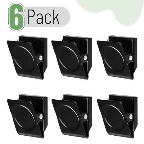 Mr. Pen- Magnetic Clips, 6 Pack, 1.2", Black Magnetic Metal Clips