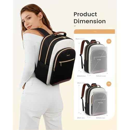 LOVEVOOK Laptop Backpack for Women, 15.6 Inch Work Business Backpack Purse for Teacher, Waterproof Nurse Bag College Bookbag for School, Casual Personal Item Travel Bag College Daypack