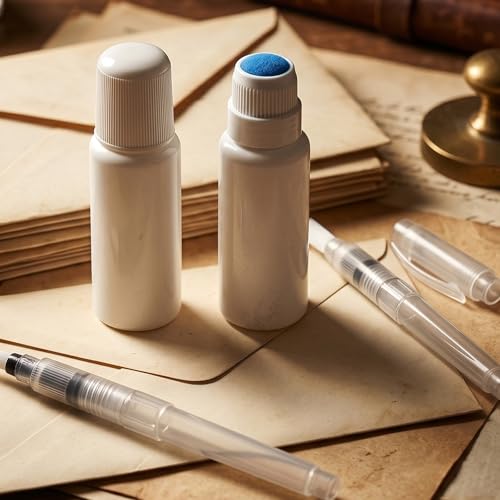 Skrfren Envelope Moistener Set - 6 Pack Water-Based Sealers with Nylon Brush for Office & Home