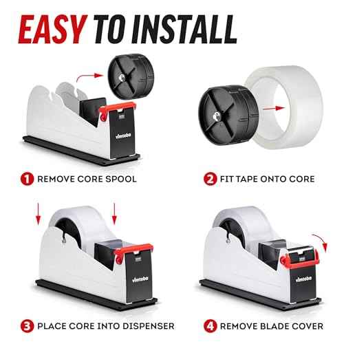 Heavy Duty 2-Inch Desktop Tape Dispenser, Dual Roll, Non-Slip Base