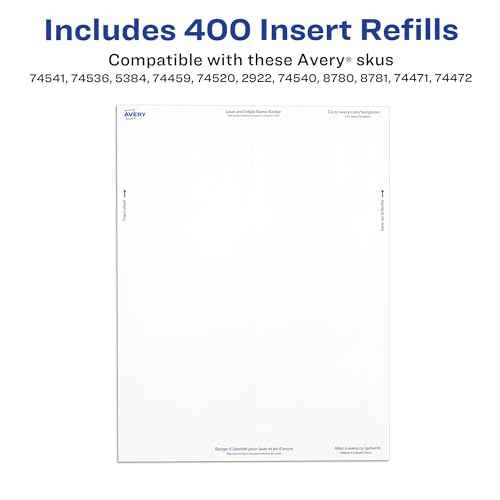 Avery Customizable Name Badge Inserts for Name Tag Holders, 3" x 4", White, Laser/Inkjet Printable, 300 Total (5392)