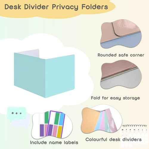 10-Pack Privacy Shields for Student Desks, Office Desk Dividers for Students, Privacy Folders Testing Dividers for Classroom
