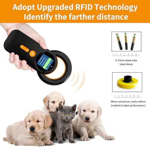Bluetooth Pet Microchip Reader,Alacrity 3-in-1(2.4GHz Wireless+Bluetooth+USB) Animal Universal Microchip Tag Reader Scanner with 1.44¡± TFT Screen,800mA*H Rechargeable Battery,240 Pieces Data Storage