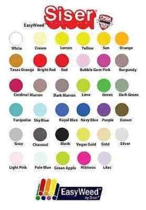 Siser EasyweedTM Heat Transfer Vinyl - 12" x 5 Yards (35 Available Colors) - White
