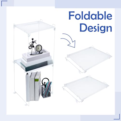 Panelee Metal Locker Shelf Organizer Stackable School, Double Layer,
