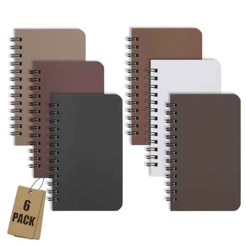 6 Pack Spiral Notebook Small Pocket Notebook 3x5 Spiral Notepads With Lined Pages, Small Top Spiral Notebook Little Mini Memo Steno Note Pads for Outdoor Home Office College School