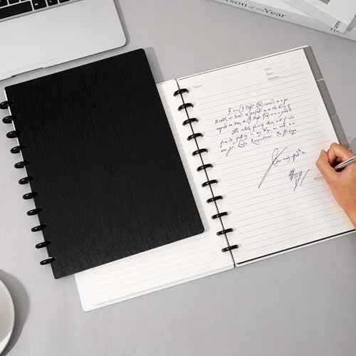 Yoment 2 Pack Discbound Notebook Refillable 5 Subject Notebook 8.6" x 12" Customizable Spiral Journal with Removable Pages 120 Disc Planner with Dividers & 12 Tabs for Work Meeting School