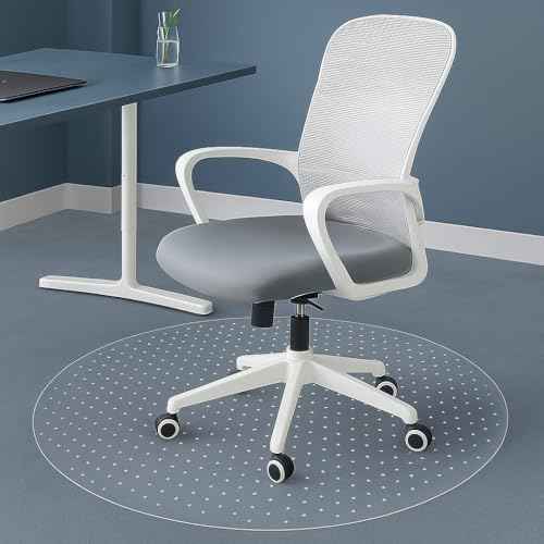 Thickened Office Chair Mat for Carpet, 39"¡¿39" Round Rolling Gaming Chair Mat with Anti-Slip Particles, Clear Heavy Duty Floor Protector for Office&Home
