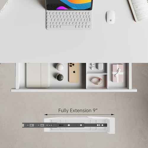 Under Desk Storage Drawer, 15.5Inch Shallow Under Desk Drawer Organizer