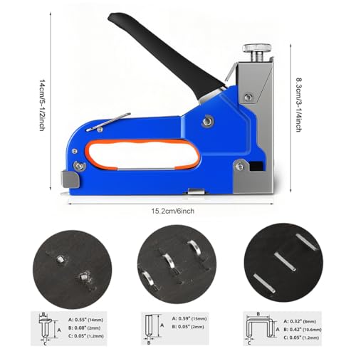 Heavy Duty 3-in-1 Staple Gun with Tail Remover and 1200 Staples - Upholstery & Wood Craft