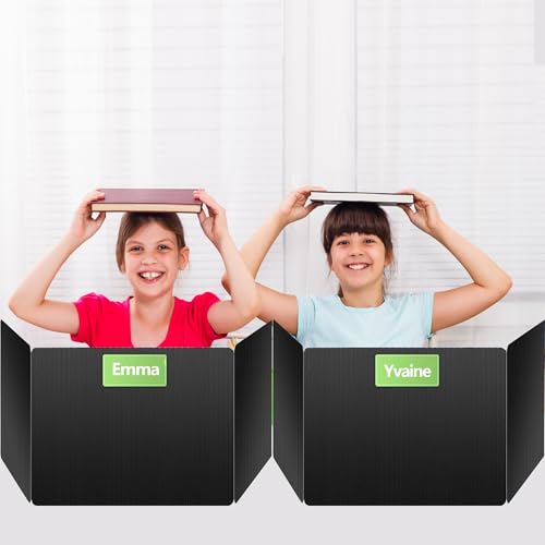 24 Pack Black Desk Dividers for Students Privacy Folders - EUVBOKW