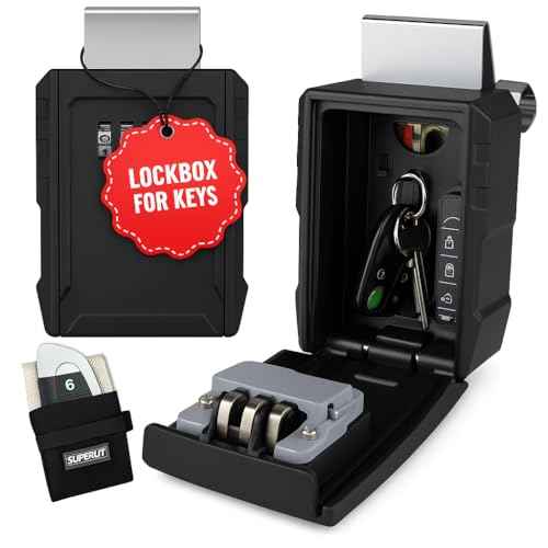 Superlit XL Car Lock Box ? Turo Key Lock Box for Car Window & Vehicle Key Storage, Anti-Theft Car Lockbox for Rentals & Rideshare, Waterproof Car Key Vault with RFID Signal Blocker Pouch