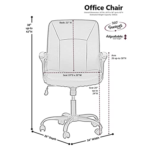 Poundex Lux Office Chair, Brown