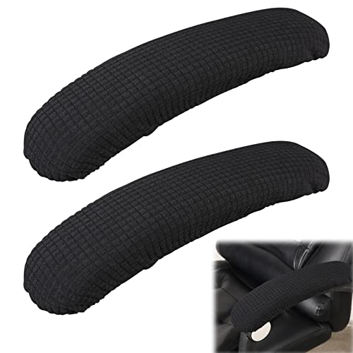 Vin Beauty Black Office Chair Armrest Covers, 2Pcs Elastic Arm Rest Protectors