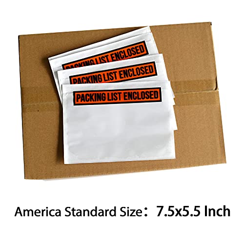 IN SAFE PACK 1000 Self-Adhesive Clear Shipping Envelopes 7.5x5.5 Inches - Waterproof Mailing Pouches with Printing Variation