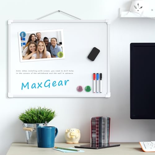 MaxGear Double-Sided Wall-Mount Dry Erase Whiteboard 16x12 Inches, White
