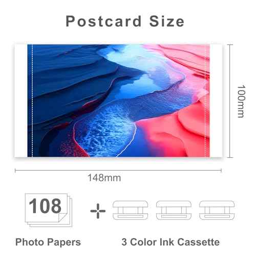 Compatible with Canon Selphy Series Ink and Paper, KP-108IN 3 Color Ink Cassette and 108 Sheets 4 x 6 Paper Glossy(100mm x148 mm) for Selphy CP1500 CP1300 CP1200 CP1000 CP910 CP900 CP810