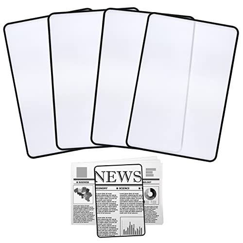 4-Pack Magnifying Sheets 3X for Reading Maps & Small Prints, Lightweight Plastic