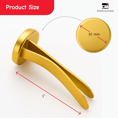 Charles Leonard Brass Plated 1" Shank Round Head Fastener (10 mm) — 4R-BP