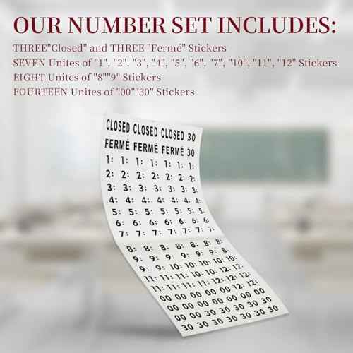 Business Hours Sign, Changeable Open and Closed Signs with Matching Letter and Number Stickers for Glass Door, Office, Restaurants, Bars, Retail, Barbershop, Salon Shops (Red)