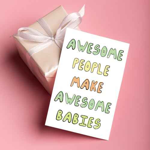 UUEFKTN Cute Baby Shower Card Gift for New Mum Dad Friend Him Her, Funny New Baby Arrival Expecting Card for Women Men, Congratulations Pregnancy Gift
