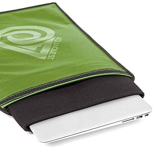 AquaQuest Storm 100% Waterproof Laptop Sleeve ? Lightweight Ripstop Nylon Case, Welded Seams and Removable 5 mm Neoprene Liner ? 11 in ? Green ? Fits up to 12 ¡¿ 9.75 in