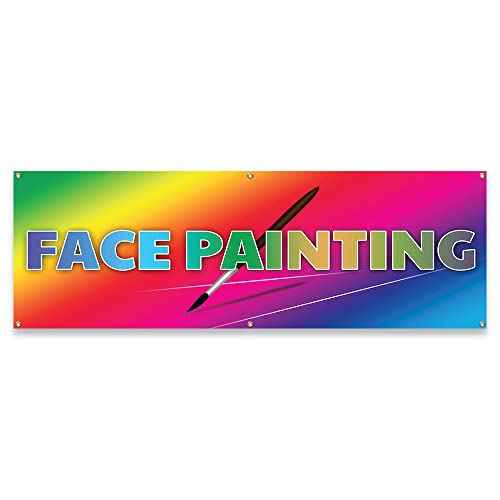 Face Painting | 24" X 72" Banner | Heavy Duty 13oz. Outdoor Vinyl Single Sided with Grommets | Made in The USA
