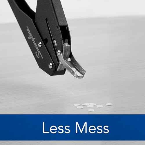 Swingline 1 Hole Punch, 20 Sheet Capacity Hole Puncher, Low Force Plier Paper Punch, Black & Silver (74017)