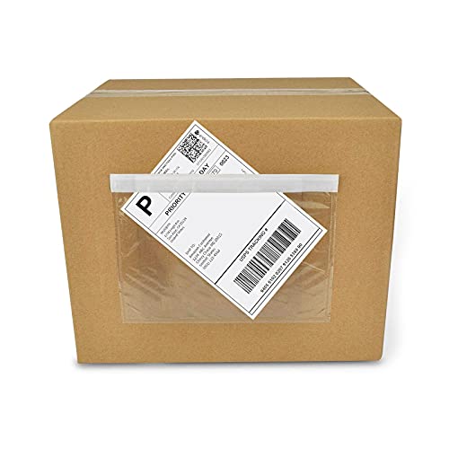 NefLaca 7.5" x 5.5" 100 Pack Waterproof Shipping Label Envelopes with Adhesive