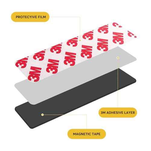 Magnetic Tape with 3M Strong Adhesive Backing,1x3" 12PCS,Flexible Self Adhesive Magnets,Magnetic Tape Flat Rubber Magnet Strip,Available for DIY Crafts,Art Projects,Photo and Picture etc