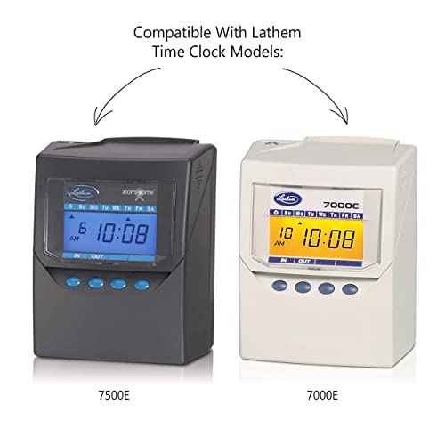 Lathem Universal Payroll/Job Time Cards, Double-Sided, For Lathem 7000E / 7500E Time Clocks, 100 Pack, E79-100, White