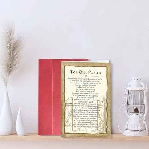 Poem Pastor Thank You Card, Ministry Appreciation Card for Priest Minister Church Staff, Religious Pastor Appreciation Gift for Baptism, First Communion, Confirmation