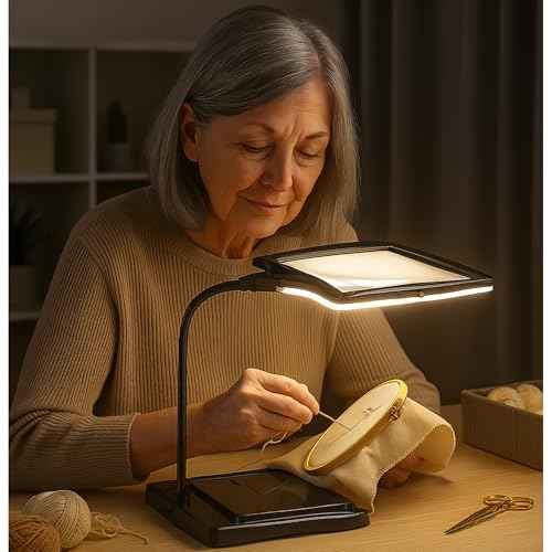 Lighted Magnifying Glass With Stand For Reading,Magnifying Glasses For Close Work With Light,Reading Magnifier For Books,Magnifier Desk Lamp,Lupas Con Luz De Aumento,large magnifying glass with light.