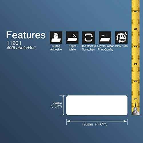 BETCKEY - Compatible Address Labels Replacement for Brother DK-1201 (1-1/7" x 3-1/2"), Use with Brother QL Label Printers [20 Rolls/8000 Labels]