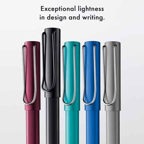 Lamy AL-star aubergine - Rollerball Pen pen with transparent, ergonomic grip & line width M - lightweight aluminum body - including rollerball refill M 63 in black