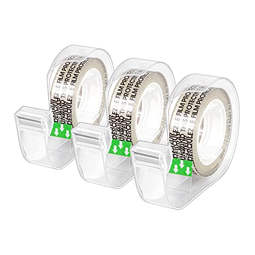 Amazon Basics Double Sided Permanent Tape with Dispenser 3-Pack, 1/2 x 252 Inches, Translucent