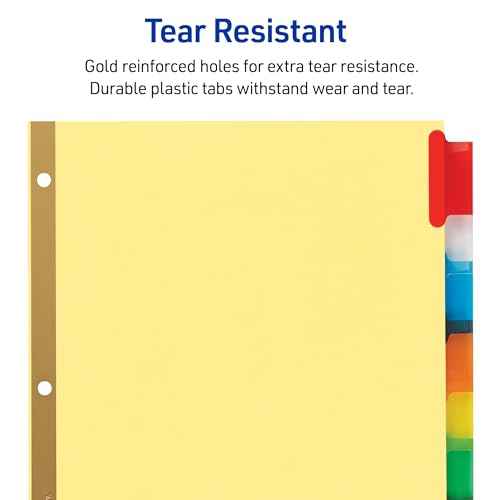 Avery 8-Tab Binder Dividers, Insertable Multicolor Big Tabs, 1 Set (11111)