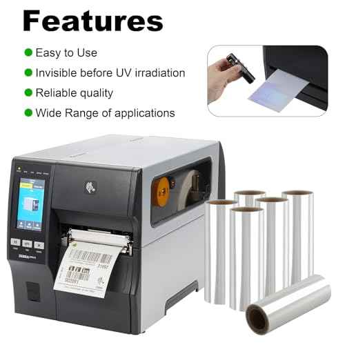 4.33'' x 328' UV Invisible Thermal Transfer Ribbon, Gcore Fluorescent Anti Theft Invisible Marking Ribbon, 1'' Core, Compatible with Zebra TSC GoDEX Argox, 1 Roll, Invisible Shifting to Blue