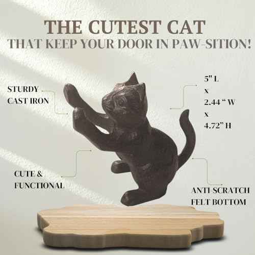 Comfy Hour Antique and Vintage Animal Collection Cast Iron Multifunction Door Stopper - Cat