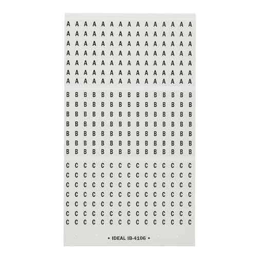Ideal Industries 44-109 Plastic-Impregnated Cloth Self-Sticking Wire Marker Booklet 1/4 inch x 1-1/2 inch Legend