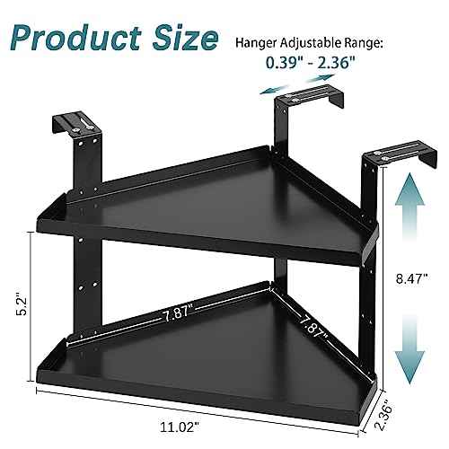 Office Cubicle Shelf Cubicle Storage Organizer Cubicle Accessories Height Adjustable Cubicle Corner Shelf with Adjustable Hooks