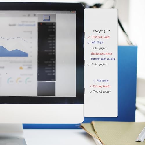 Magnetic Monitor Memo Board with 3 Markers & Eraser - Desk Organizer