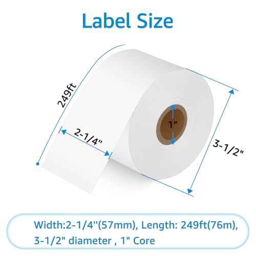GREENCYCLE 5 Roll Compatible for Dymo 30270 2-1/4" x 250' Cash Register POS Receipt Paper Rolls LW Continuous White Labels Used for Zebra LabelWriter 450, 450 Turbo, 4XL, NOT FIT 550 & 5XL