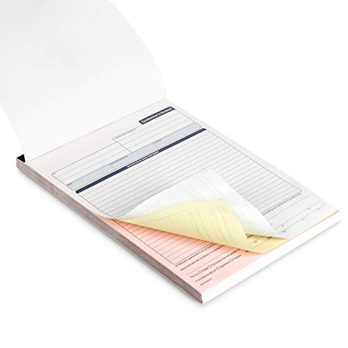 Blue Summit 3-Part Carbonless Contractor Invoice Book, 50 Sets