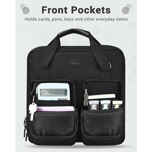 3 Inch Zipper Binder 3 Ring with Sturdy Shoulder Strap & Multi-Pocket, Binder with Zipper Holds Up to 700 Sheets for Office School, Compatible with 13¡± MacBook Laptop ipad(Black)